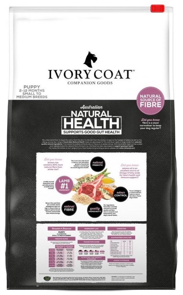 Ivory Coat Puppy Lamb & Brown Rice 18kg (260100) - Image 2