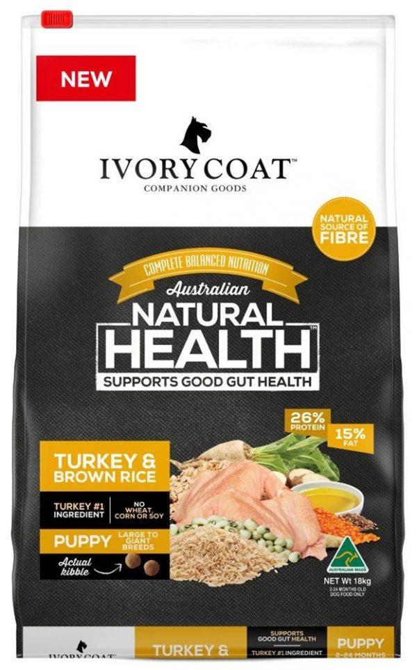 Ivory Coat Puppy LB Turkey & Brown Rice 18kg (260101) - Image 2