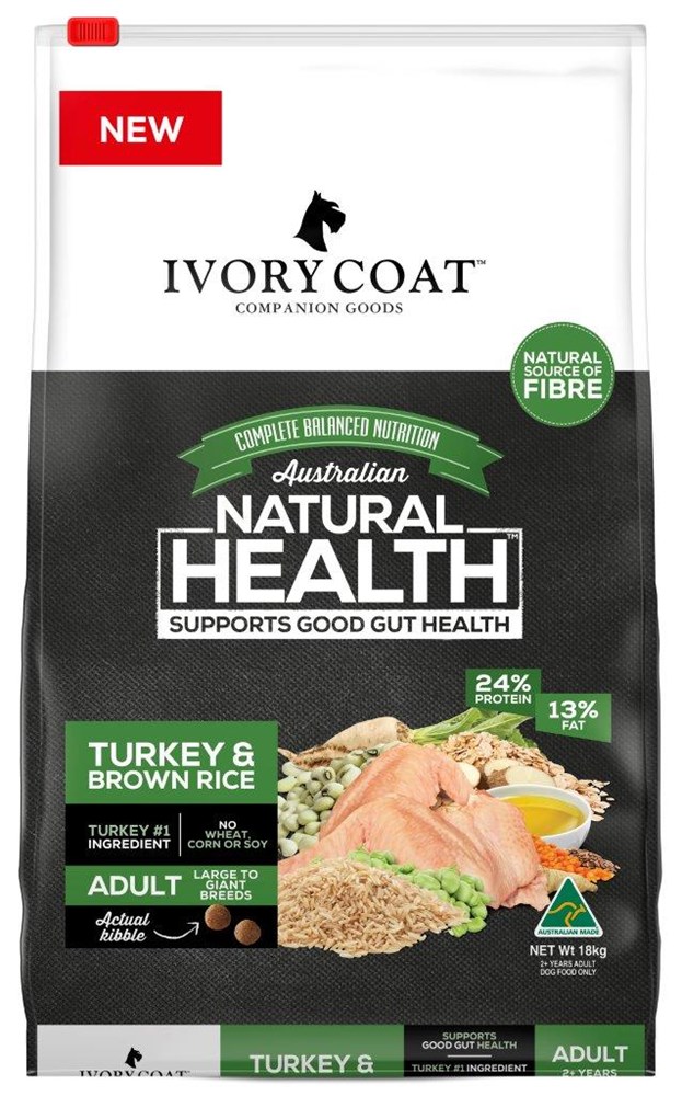 Ivory Coat Adult Dog LB Turkey & Brown Rice 18kg (260104)