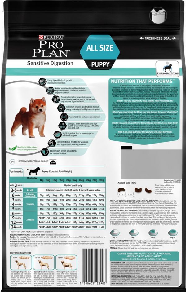 NEW Pro Plan Sensitive Digestion All Sizes Puppy 2.5kg (12413462) - Image 2